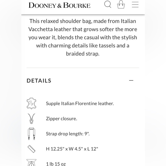 Dooney and Burke all leather navy, and brown. Florentine Leather! NWOT! - Picture 6 of 6